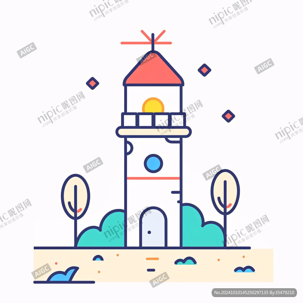 防洪紀(jì)念塔插畫(huà)