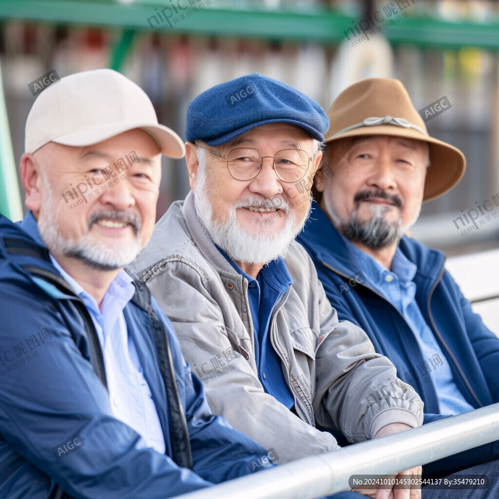 戴漁夫帽的老年人