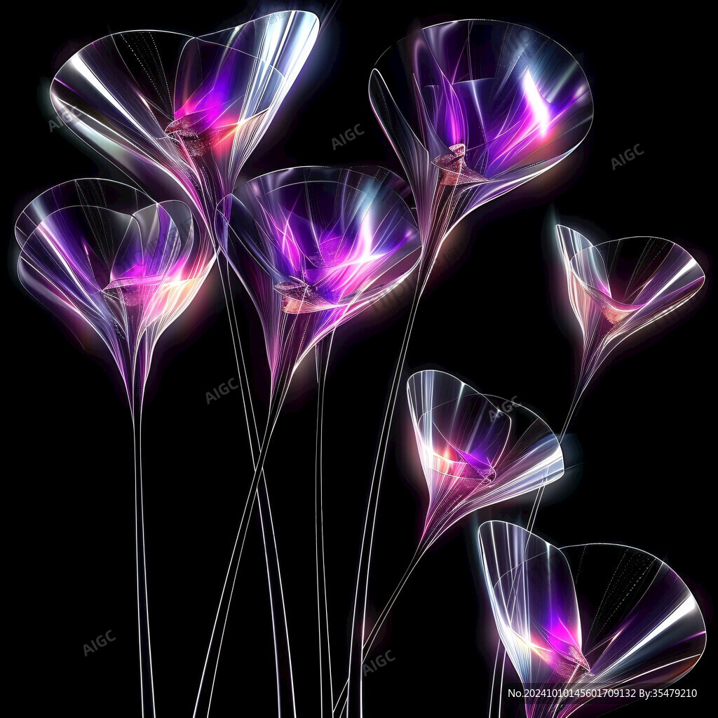 紫色光效花