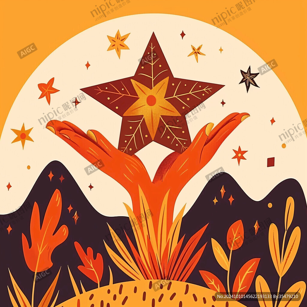 五角星包裝插畫