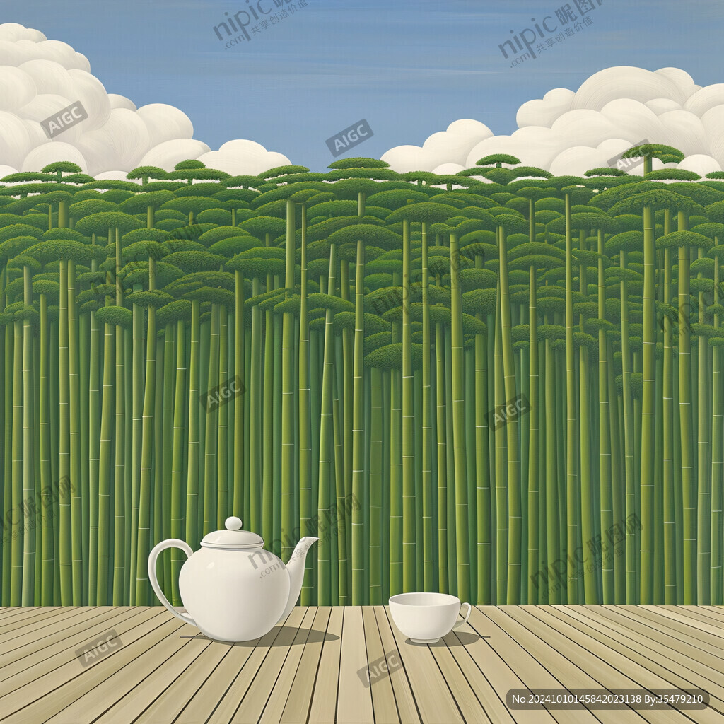 茶插畫高桿