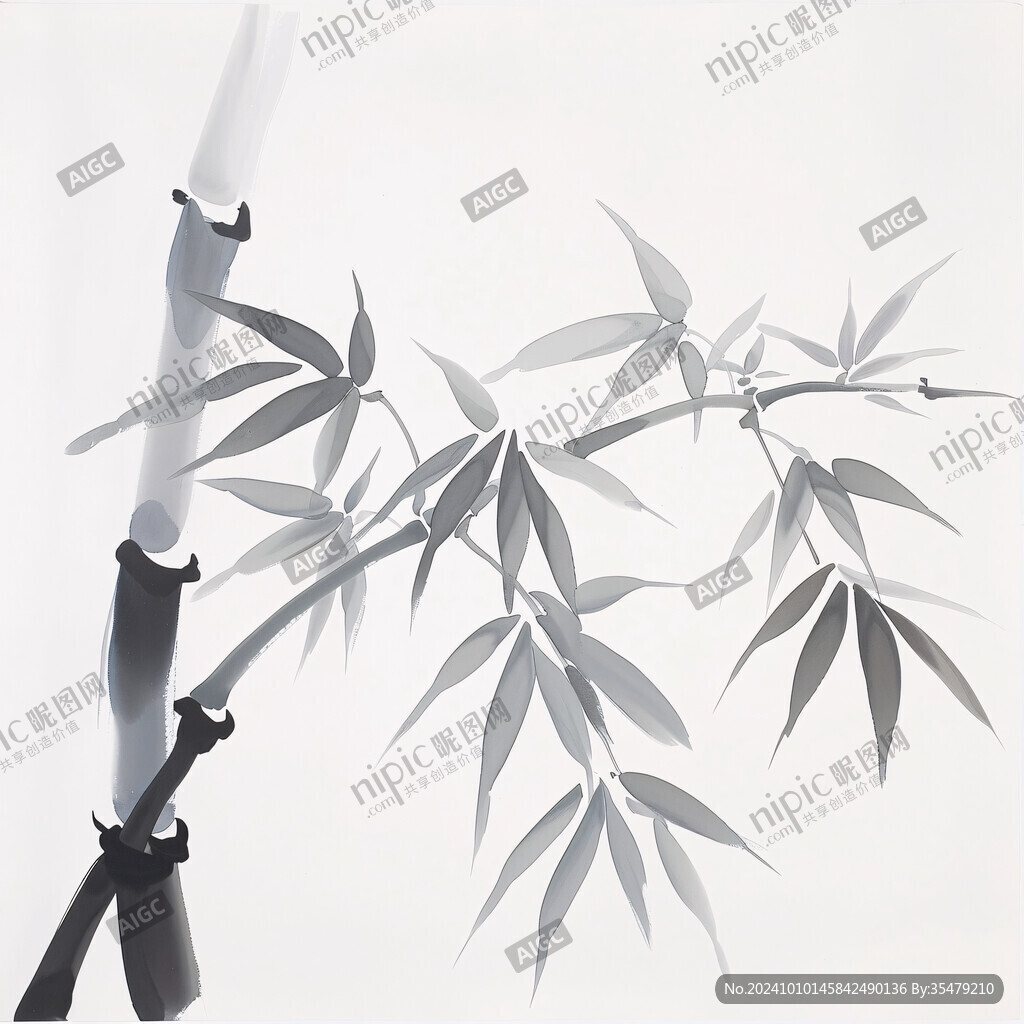 精品鼠繪竹子