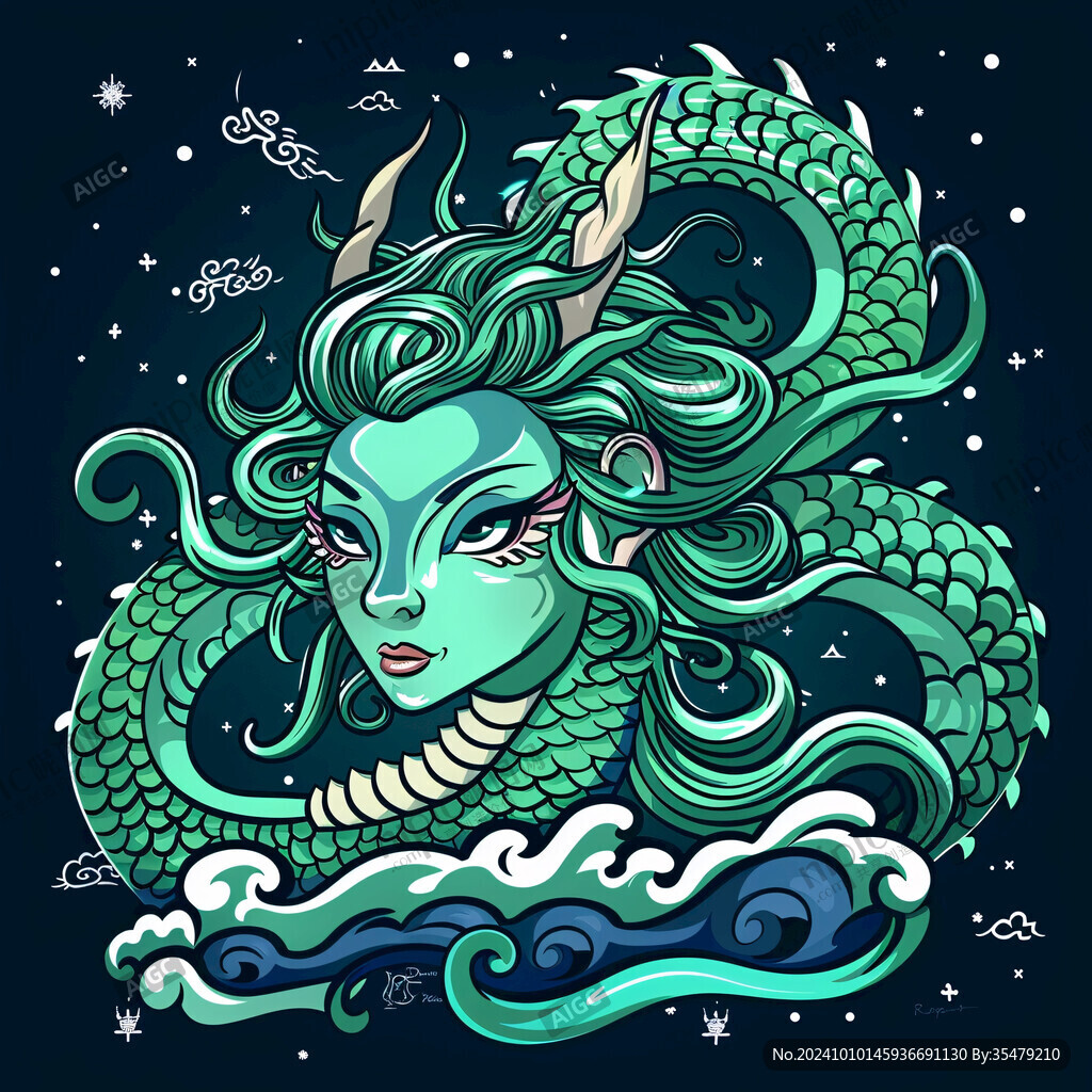 美人魚插畫國潮插畫