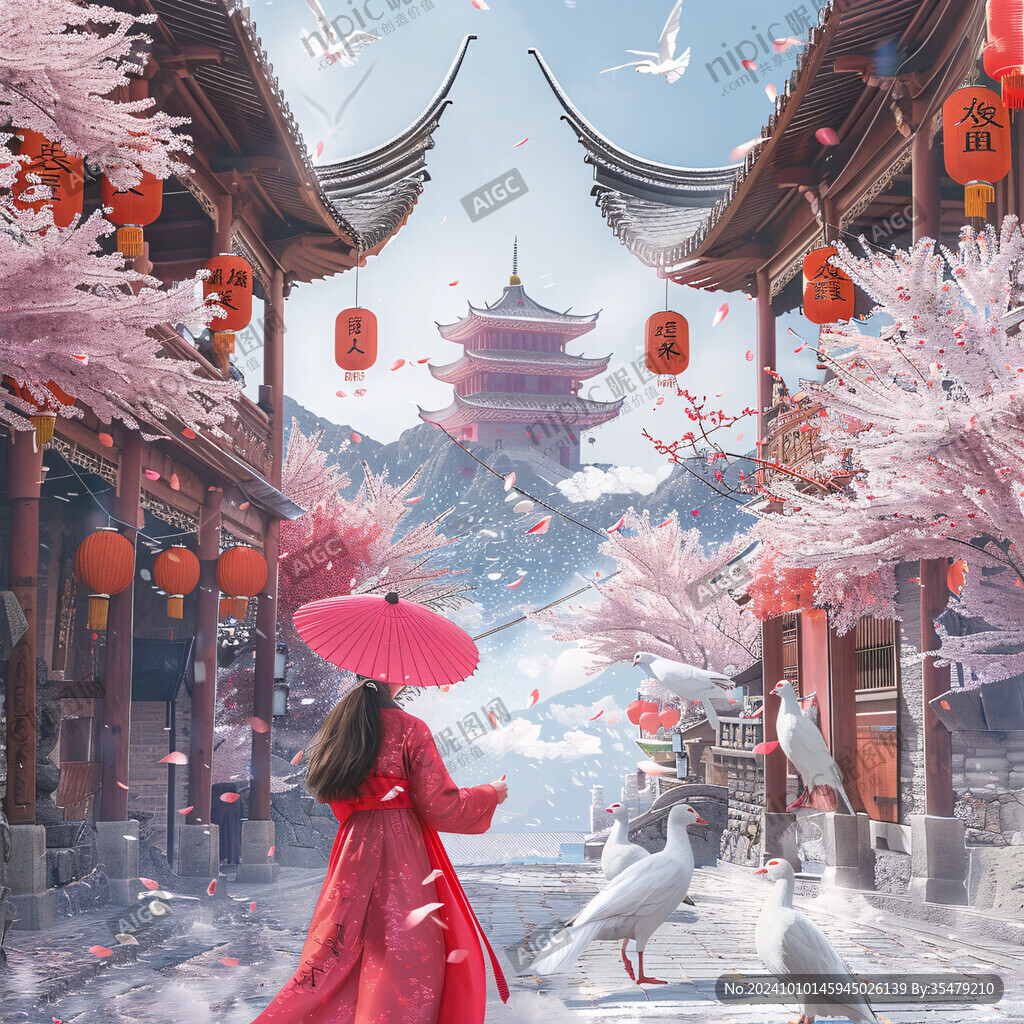 國潮古風(fēng)中式明清園林