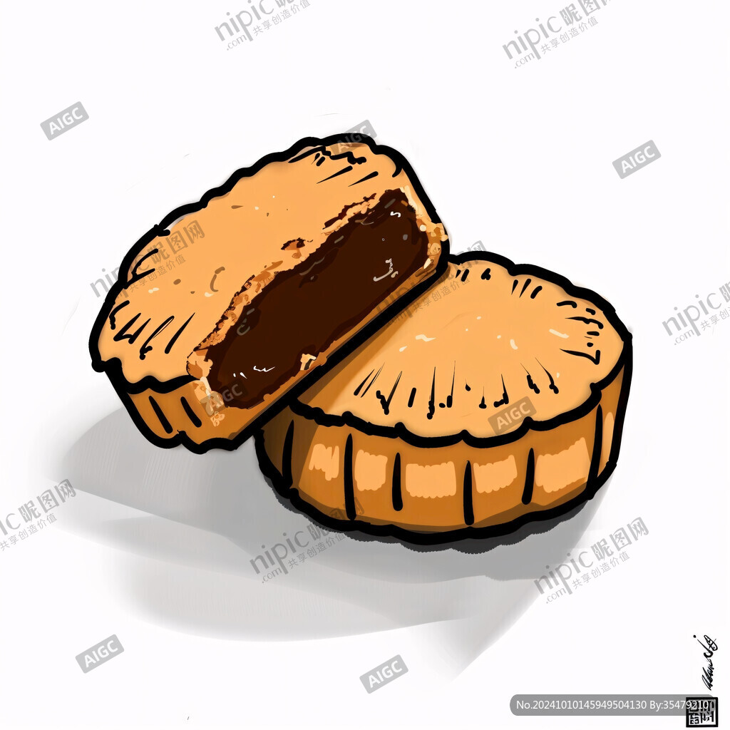 板栗餅插畫