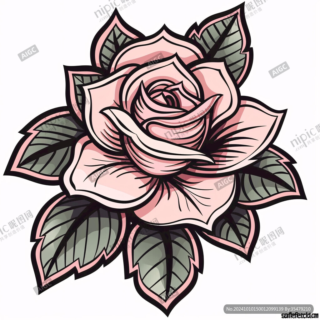 手繪玫瑰花插畫