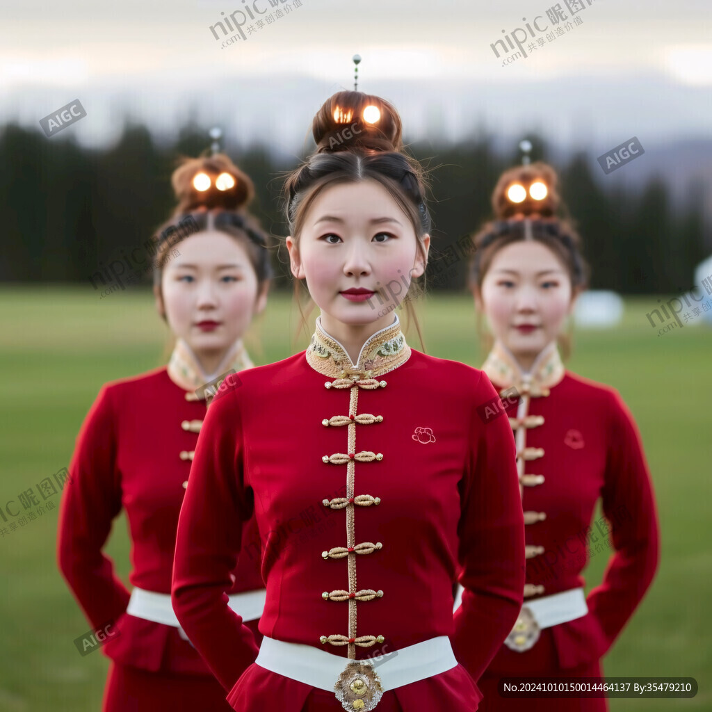中式迎賓合影