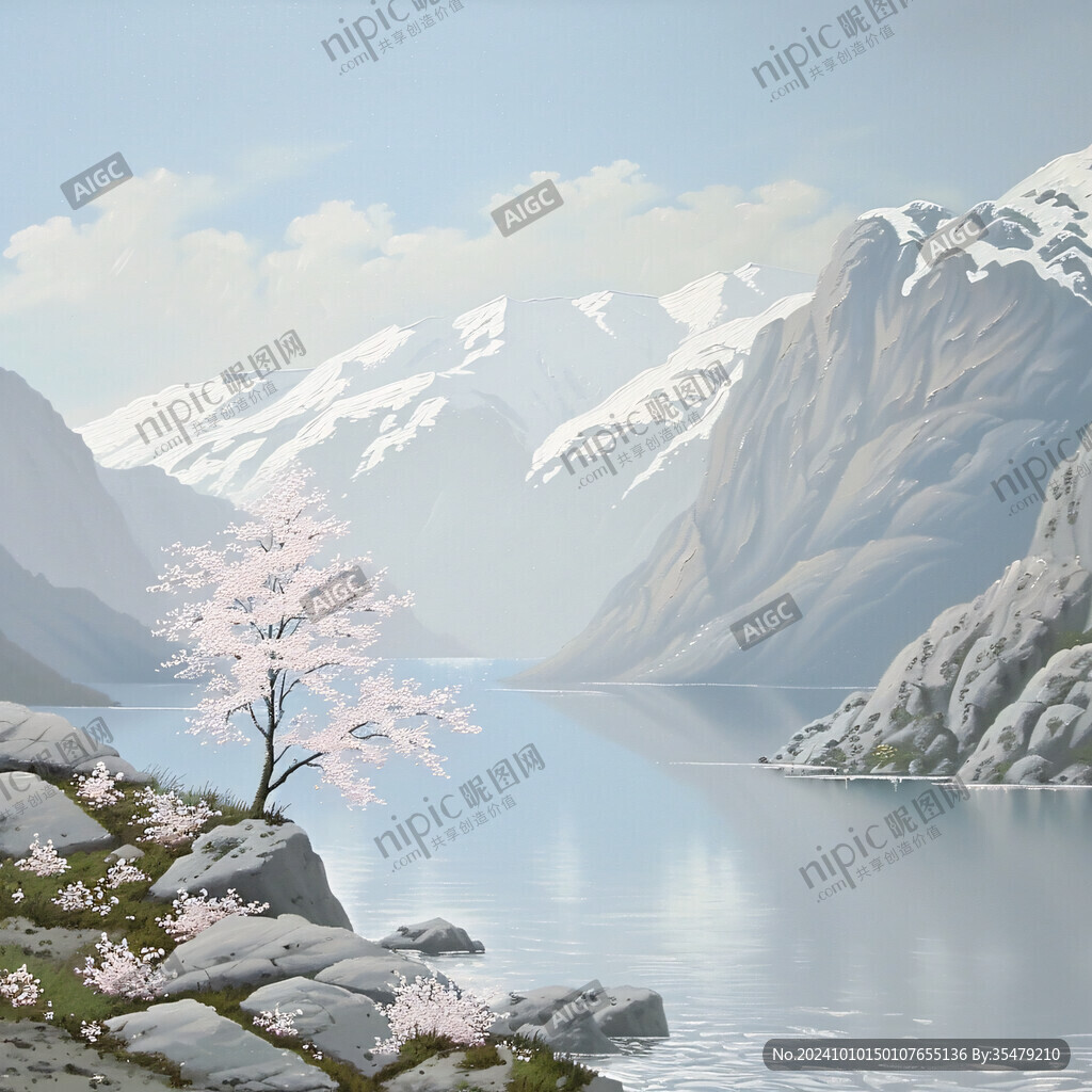 冰川上的櫻花樹