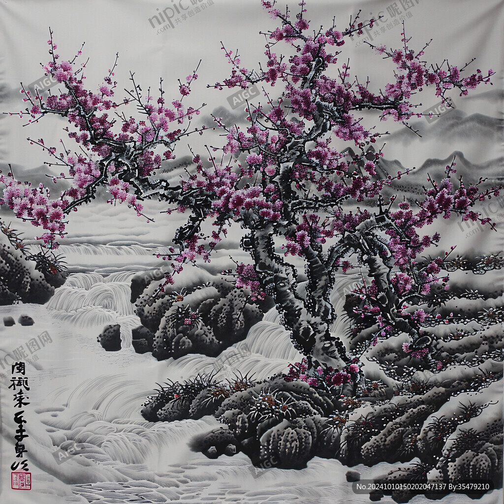 大型梅花掛畫(huà)