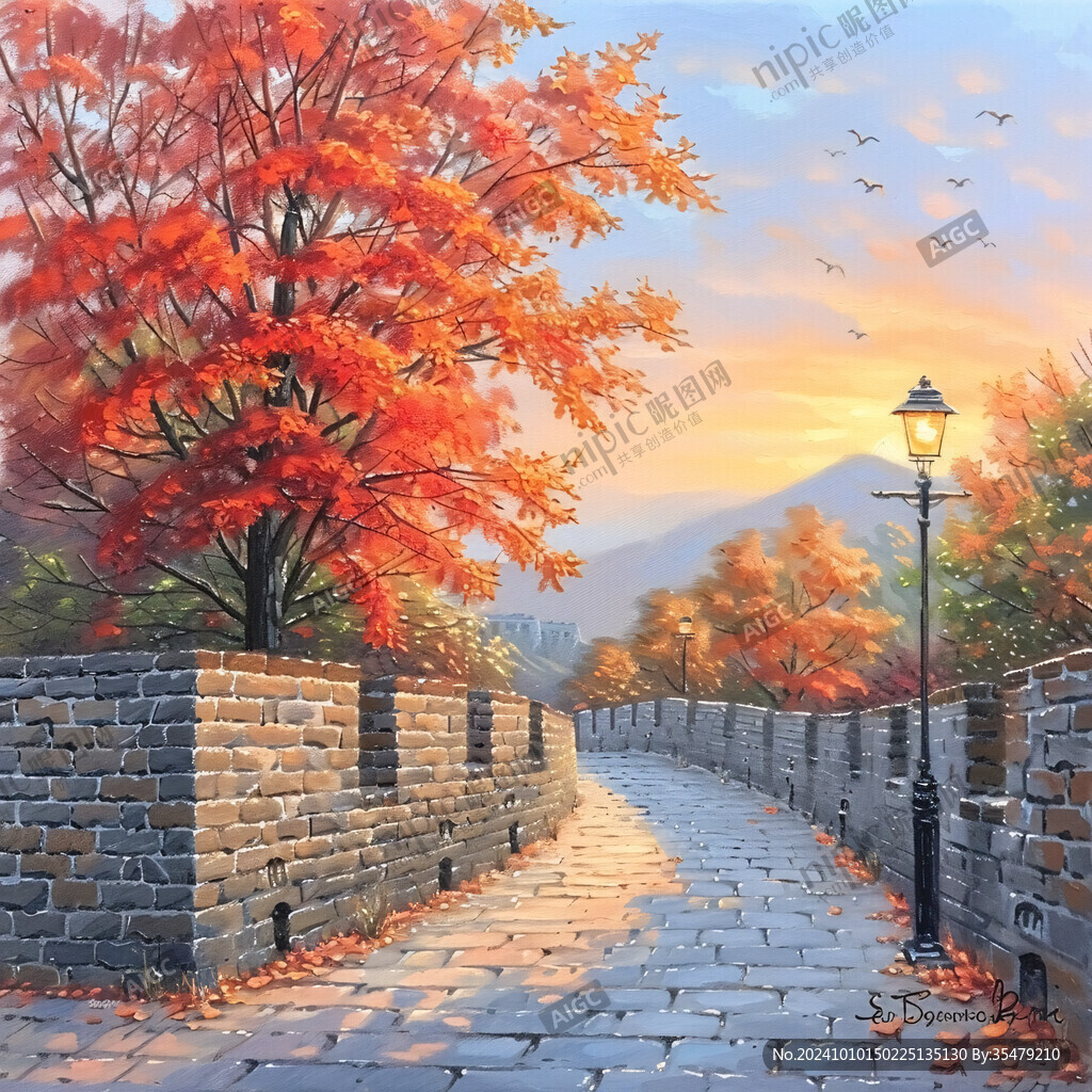 楓樹風(fēng)景油畫