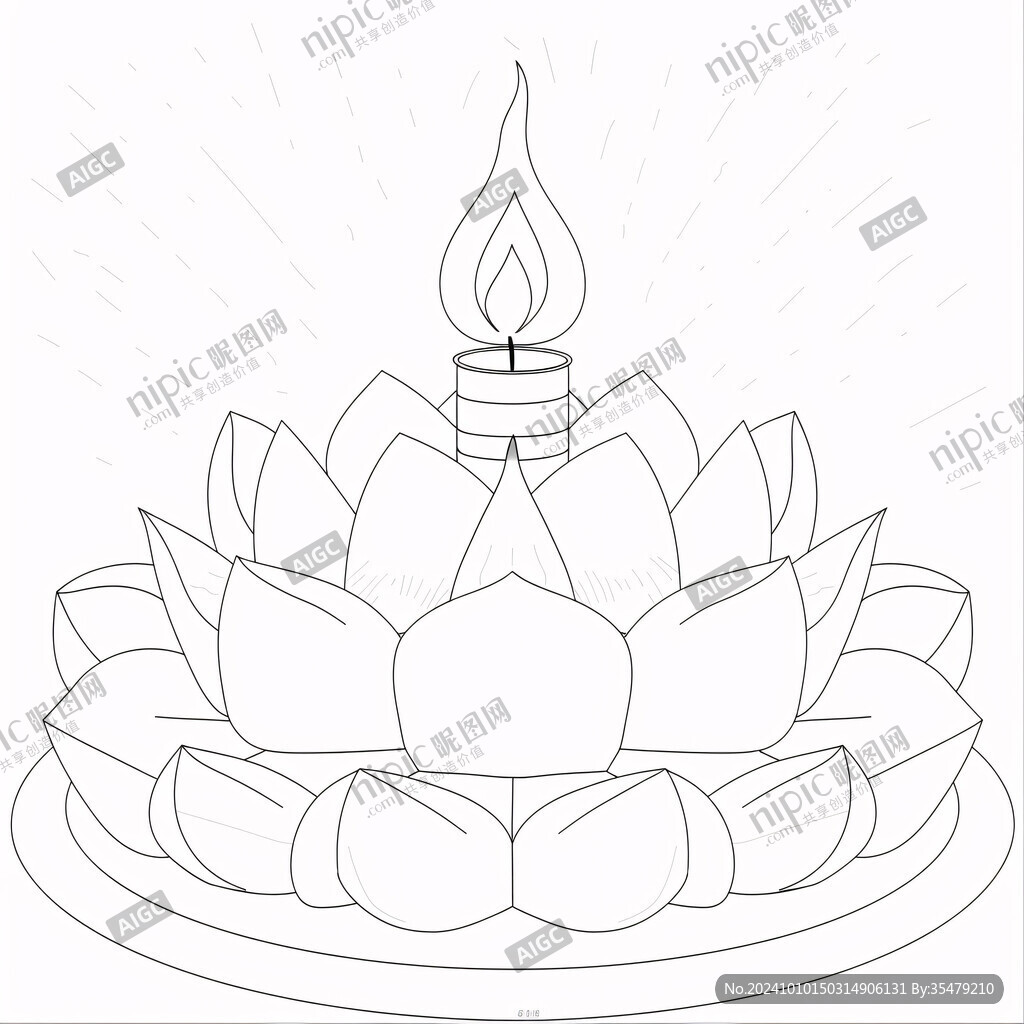 蓮花燈插畫