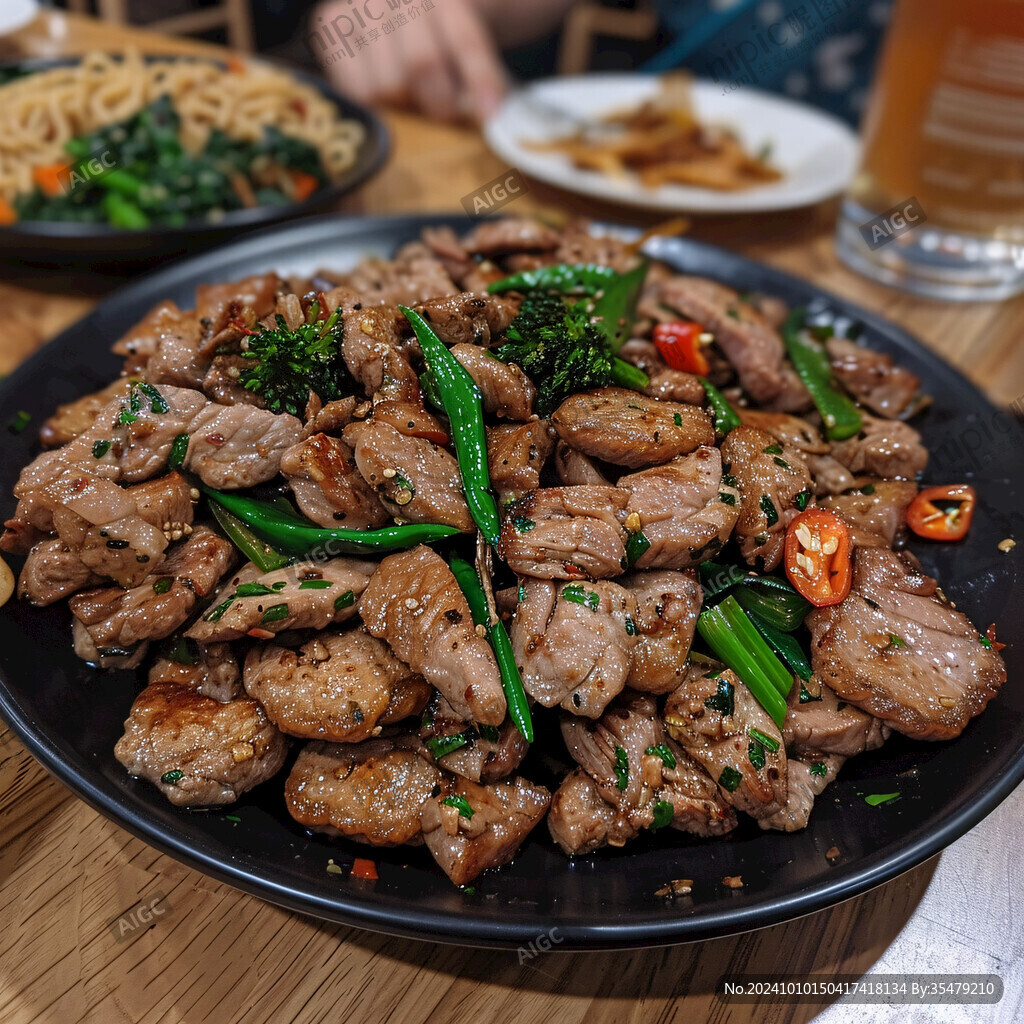 茶菇炒碳烤肉