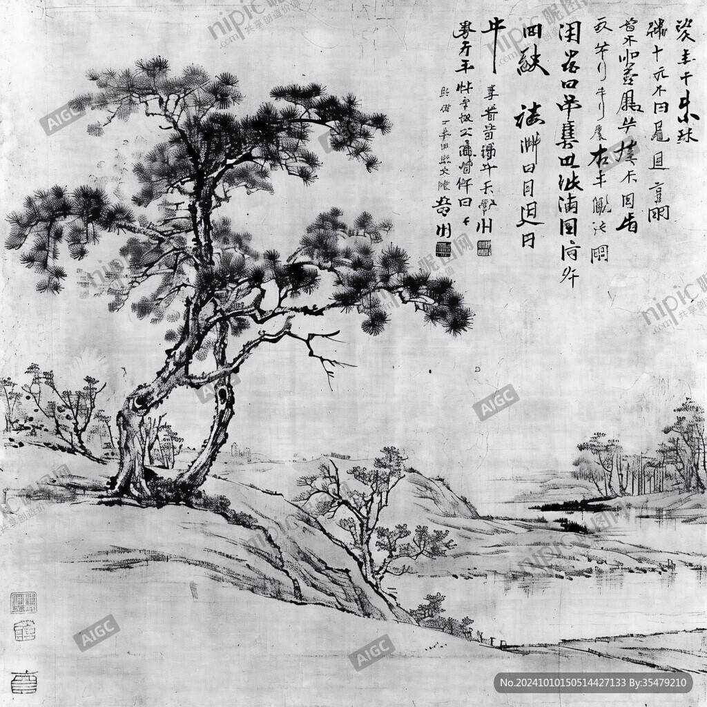 人家隔煙樹圖