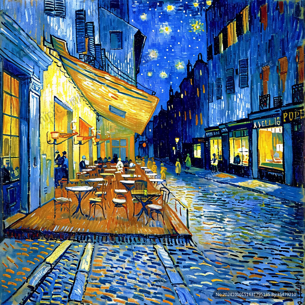 手繪夜市場景