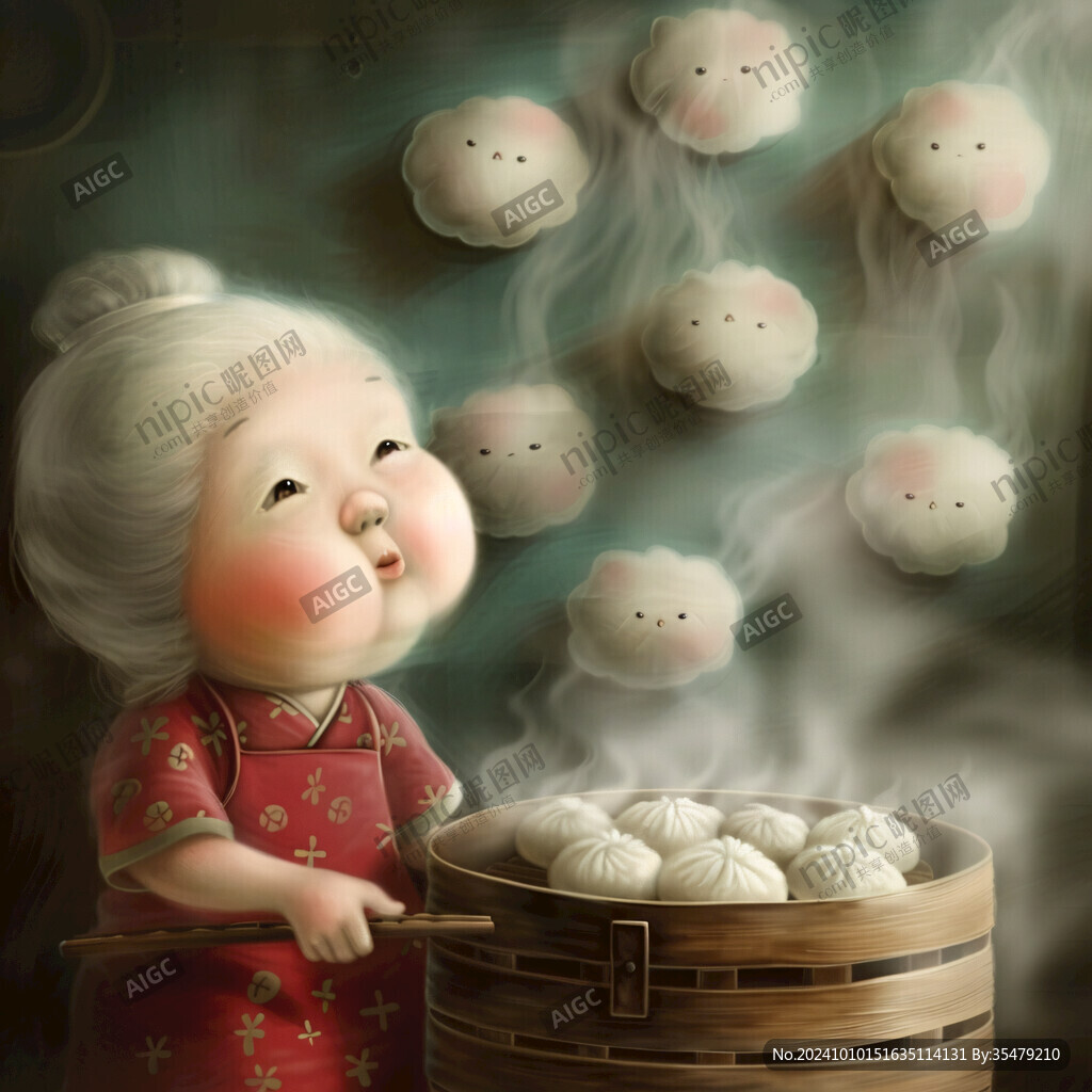 人物蒸包子