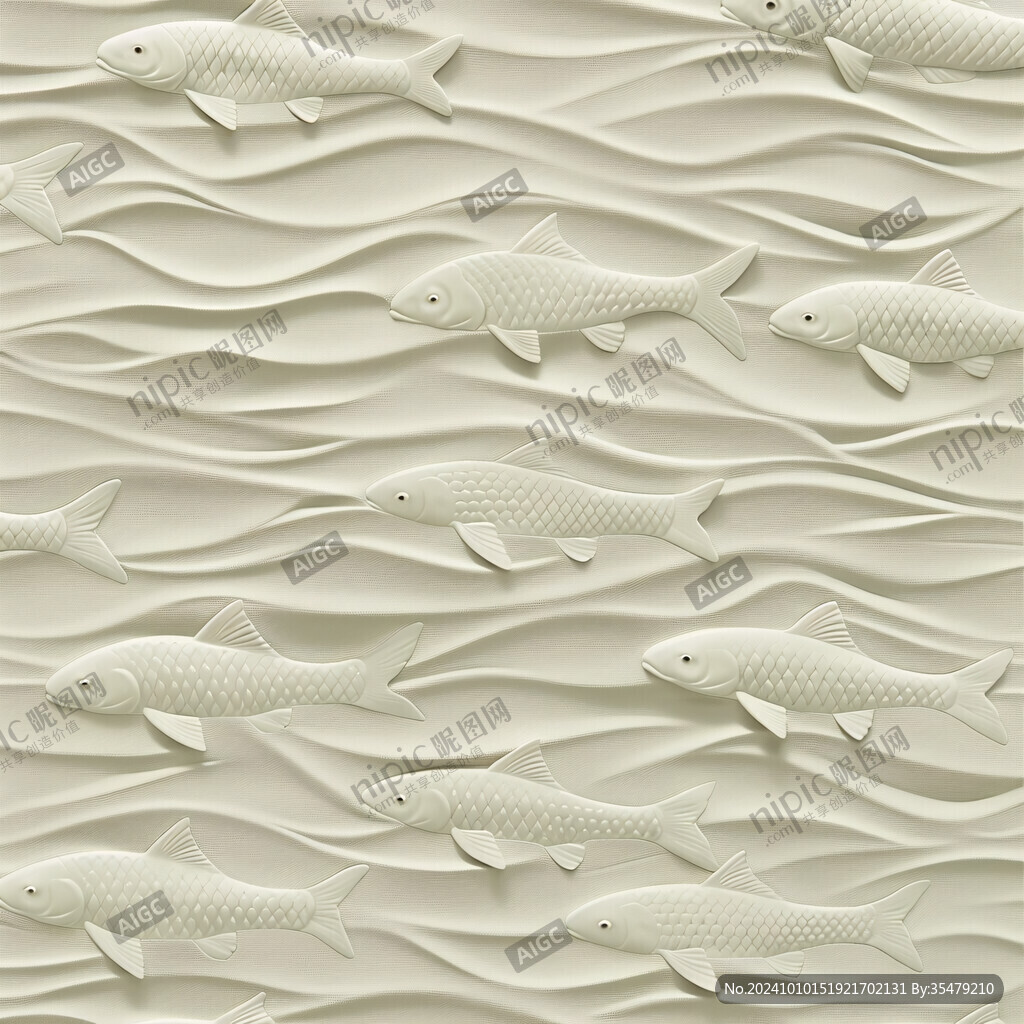 浮雕魚素材
