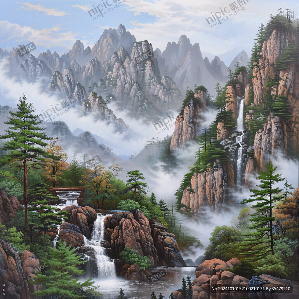 高山流水壁畫