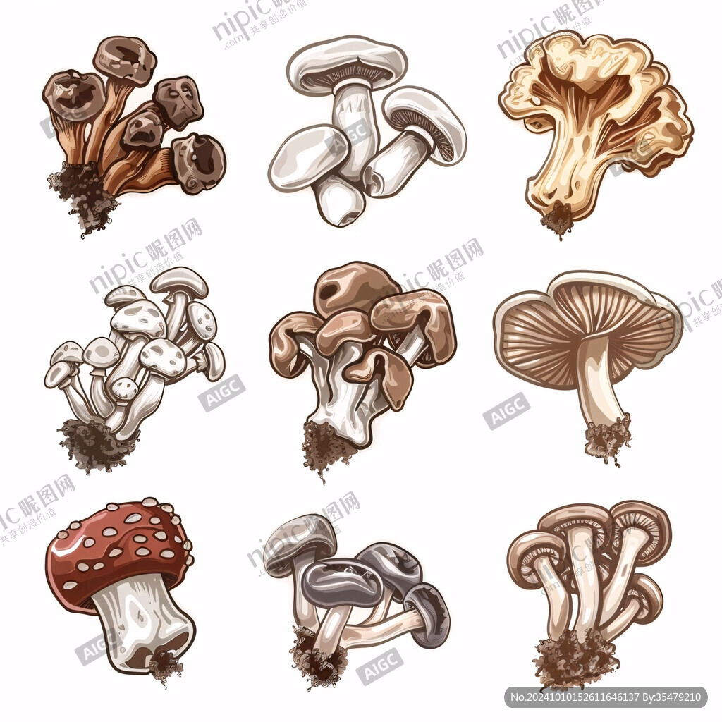 各種蘑菇插畫