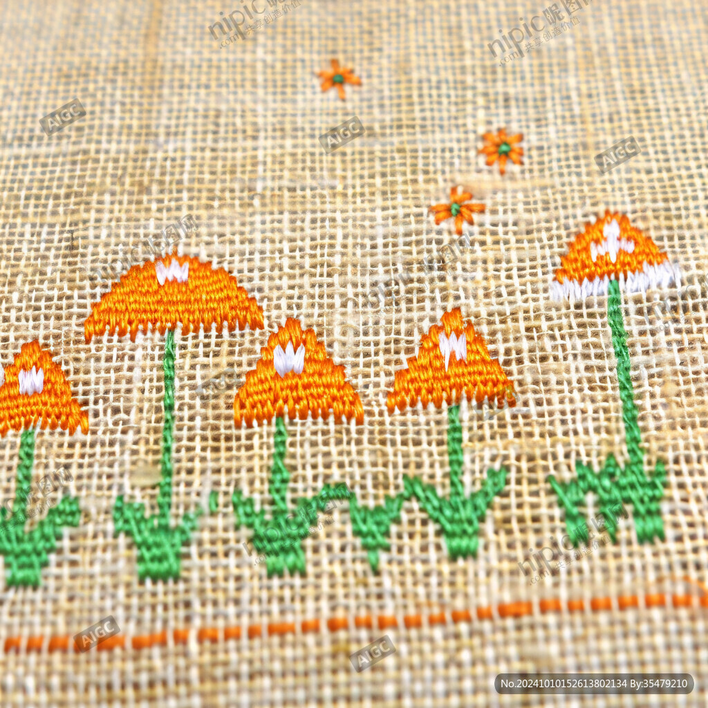 小花刺繡