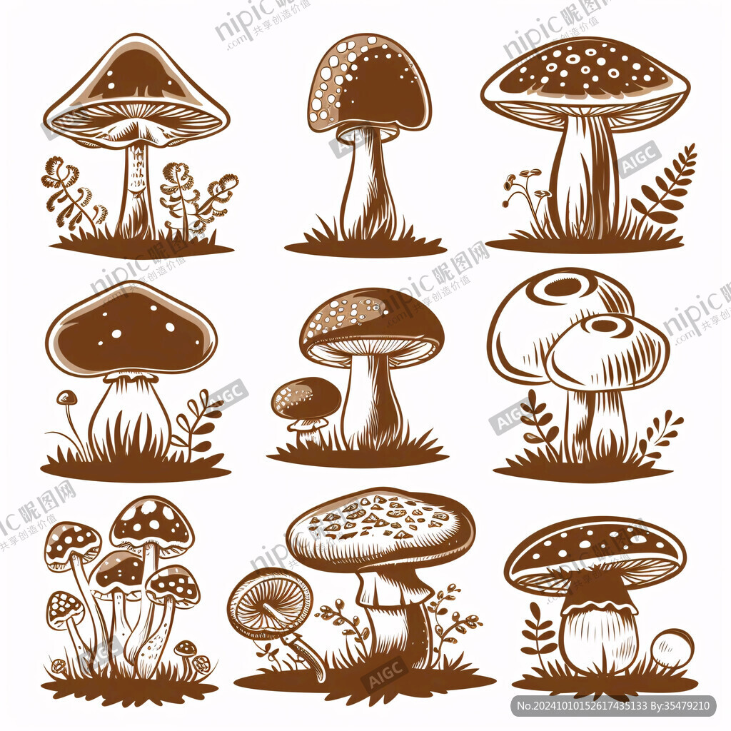 蘑菇手繪插畫