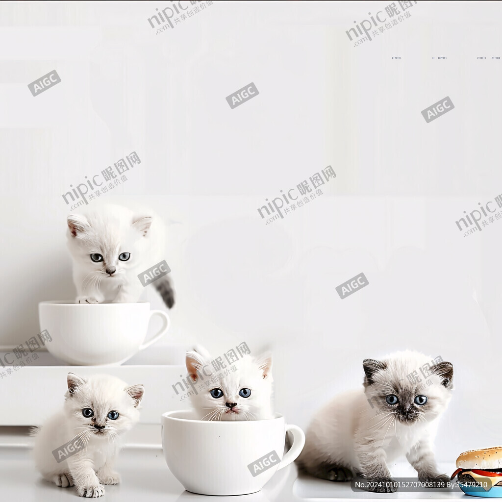 卡通小貓動物海報掛畫