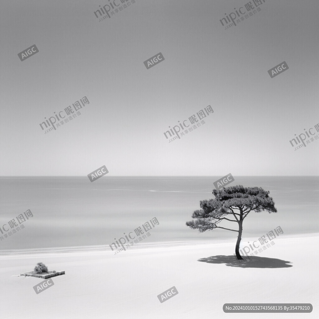 海邊的一棵小松樹