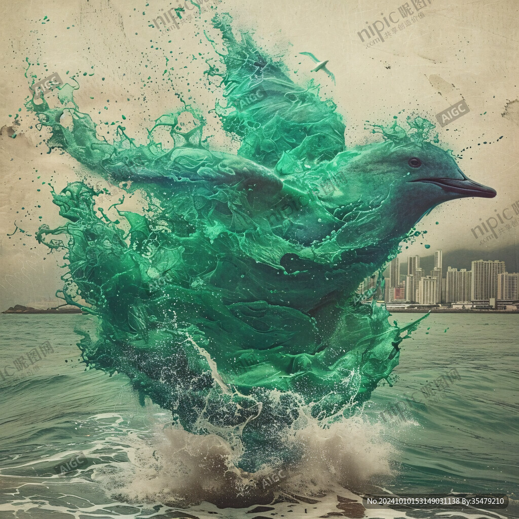 噴水的海豚