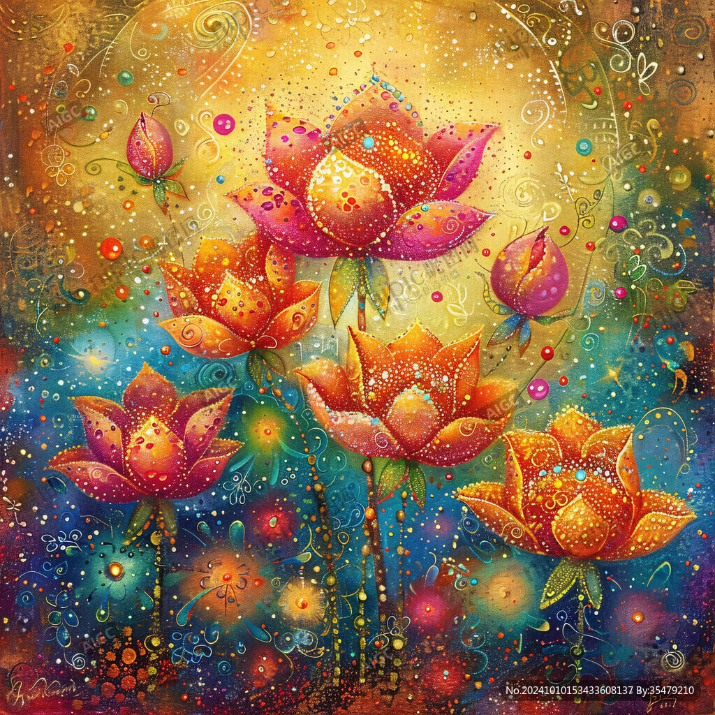 蓮花抽象畫