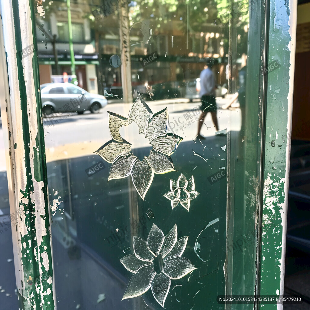 花店玻璃貼裝飾花紋
