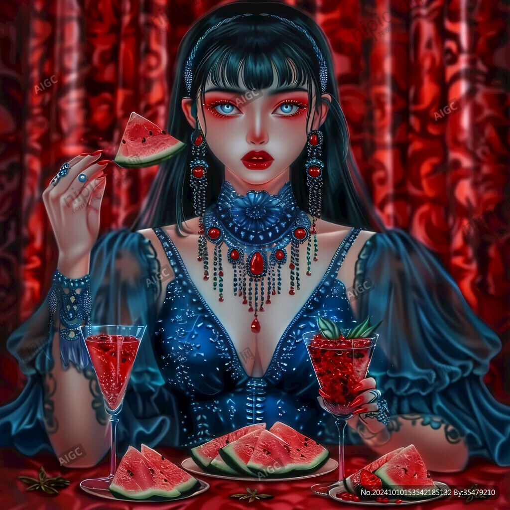 國風(fēng)石榴的女人