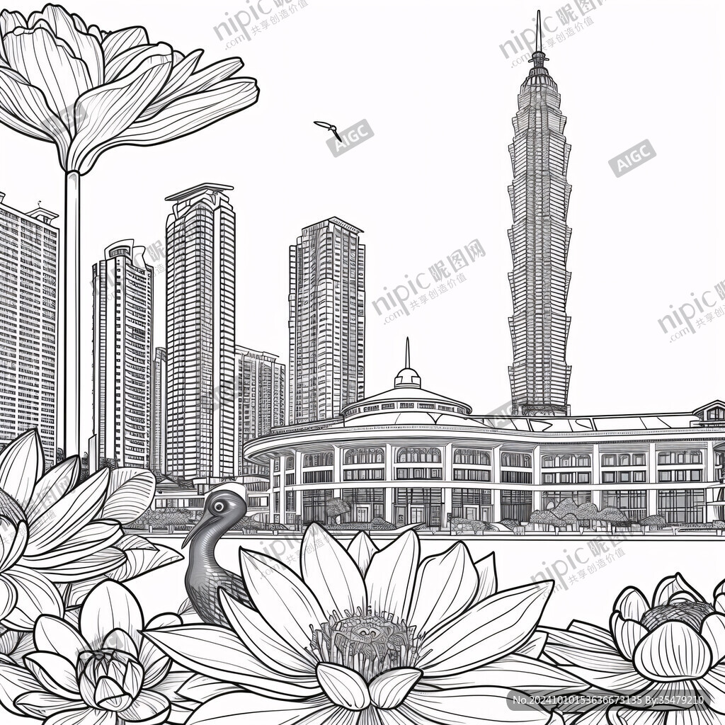 港澳臺城市線描