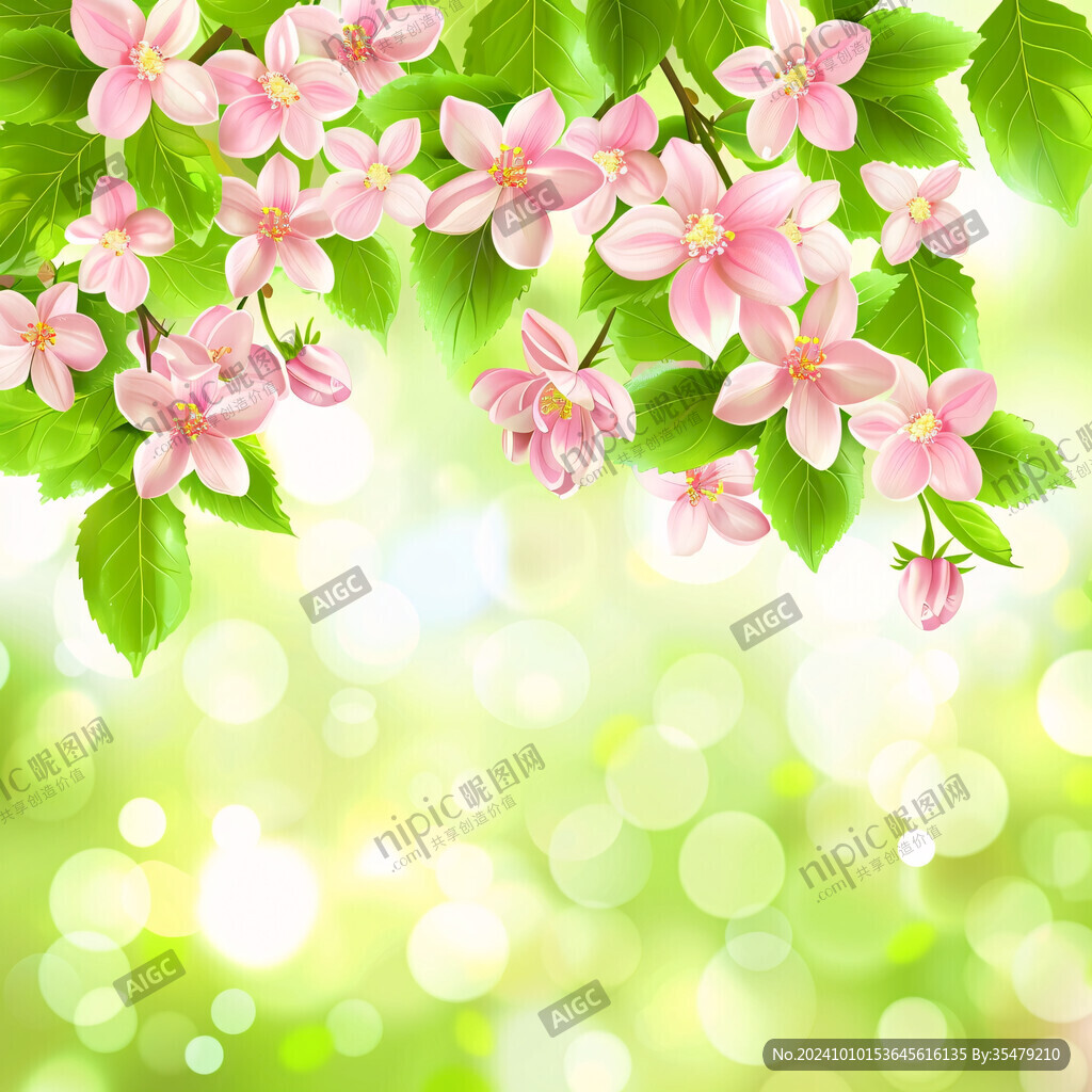 夢幻背景杏花杜鵑花