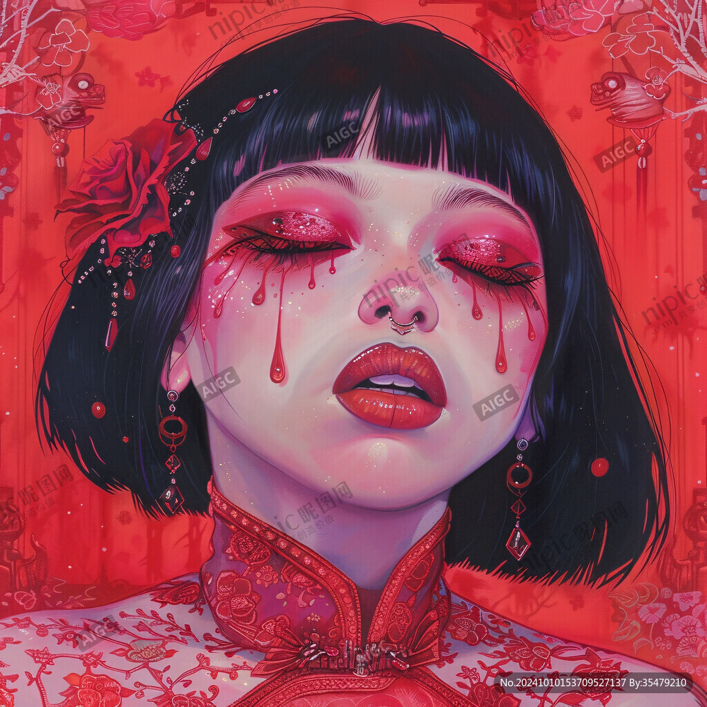 民國風(fēng)美妝插畫