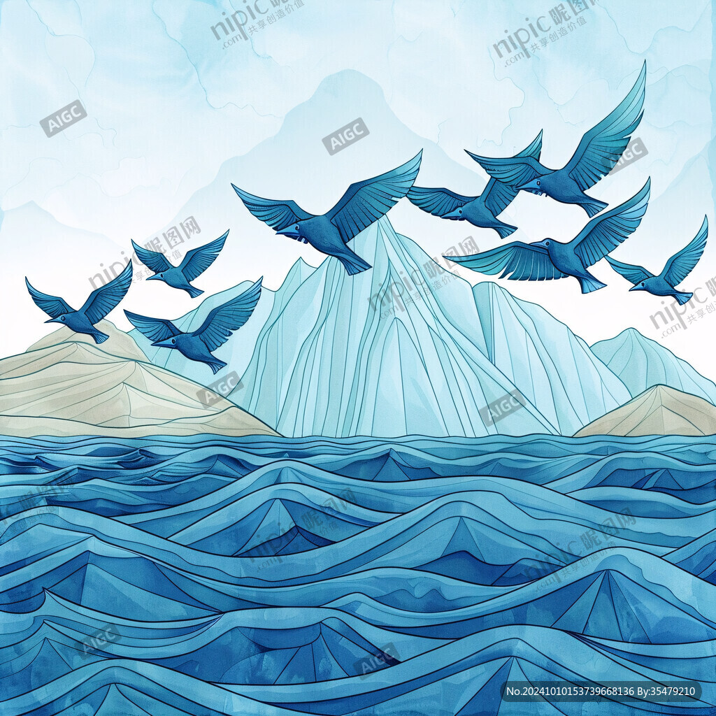 插畫海平面