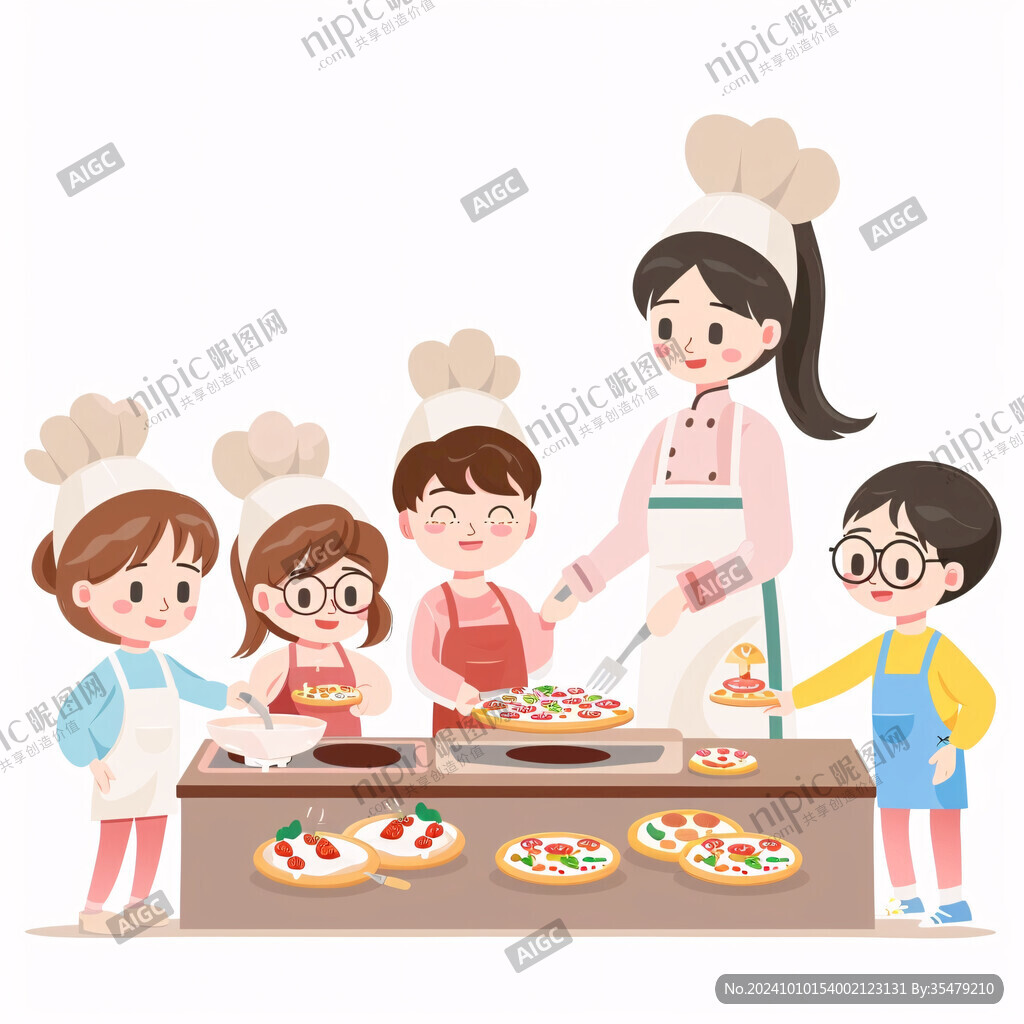 老師和孩子們插畫