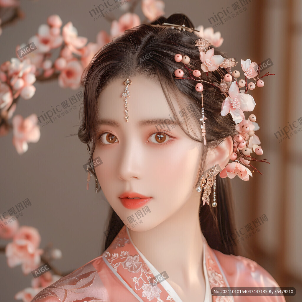 粉色漢服女子