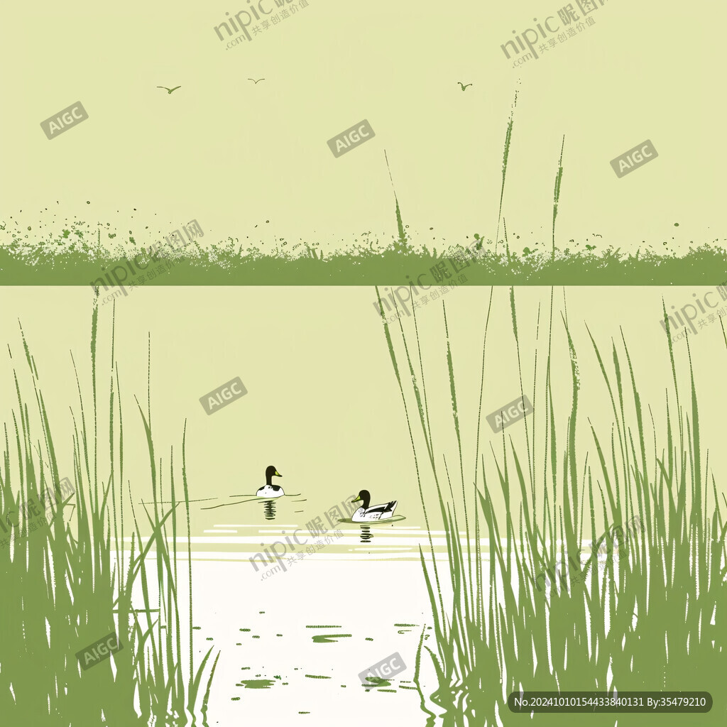灘涂濕地插畫