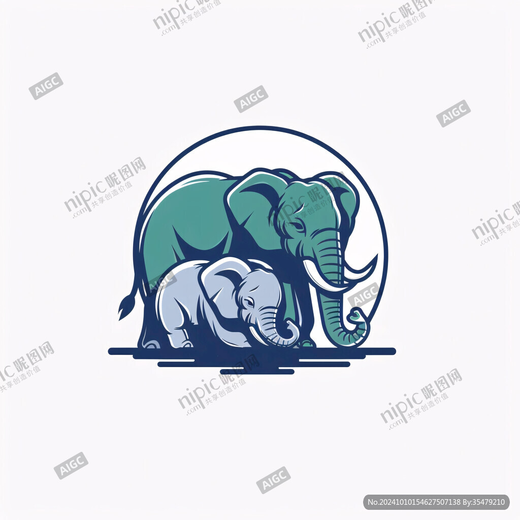 手繪大象logo