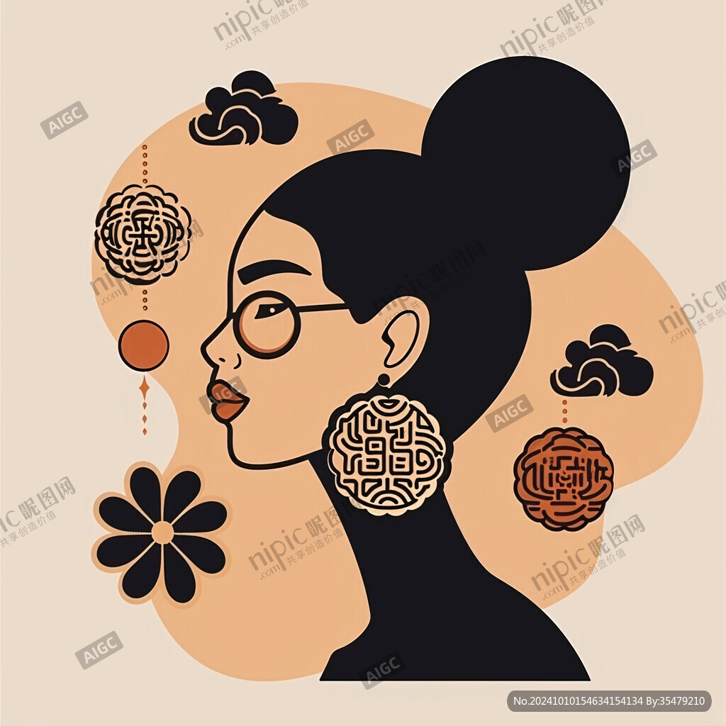 女性國潮插畫