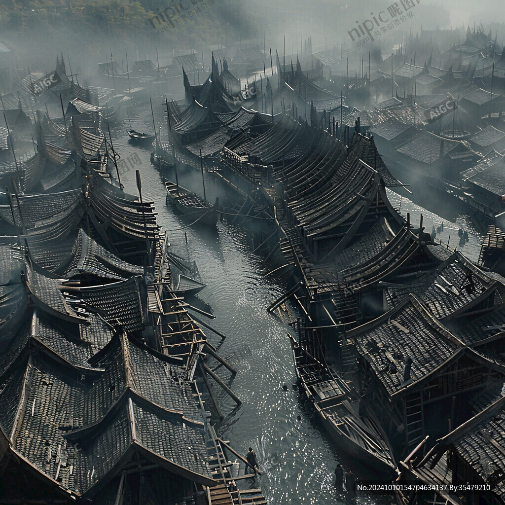 古代碼頭復(fù)原圖