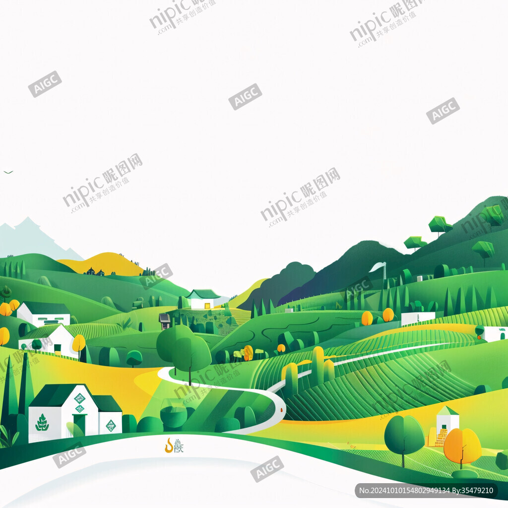 綠色鄉(xiāng)村包裝插畫