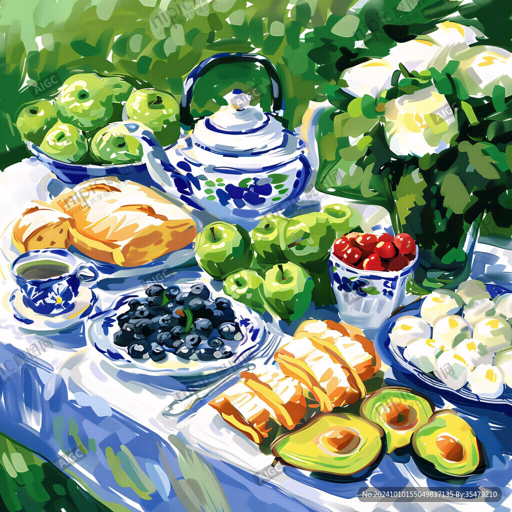 早餐美食插畫
