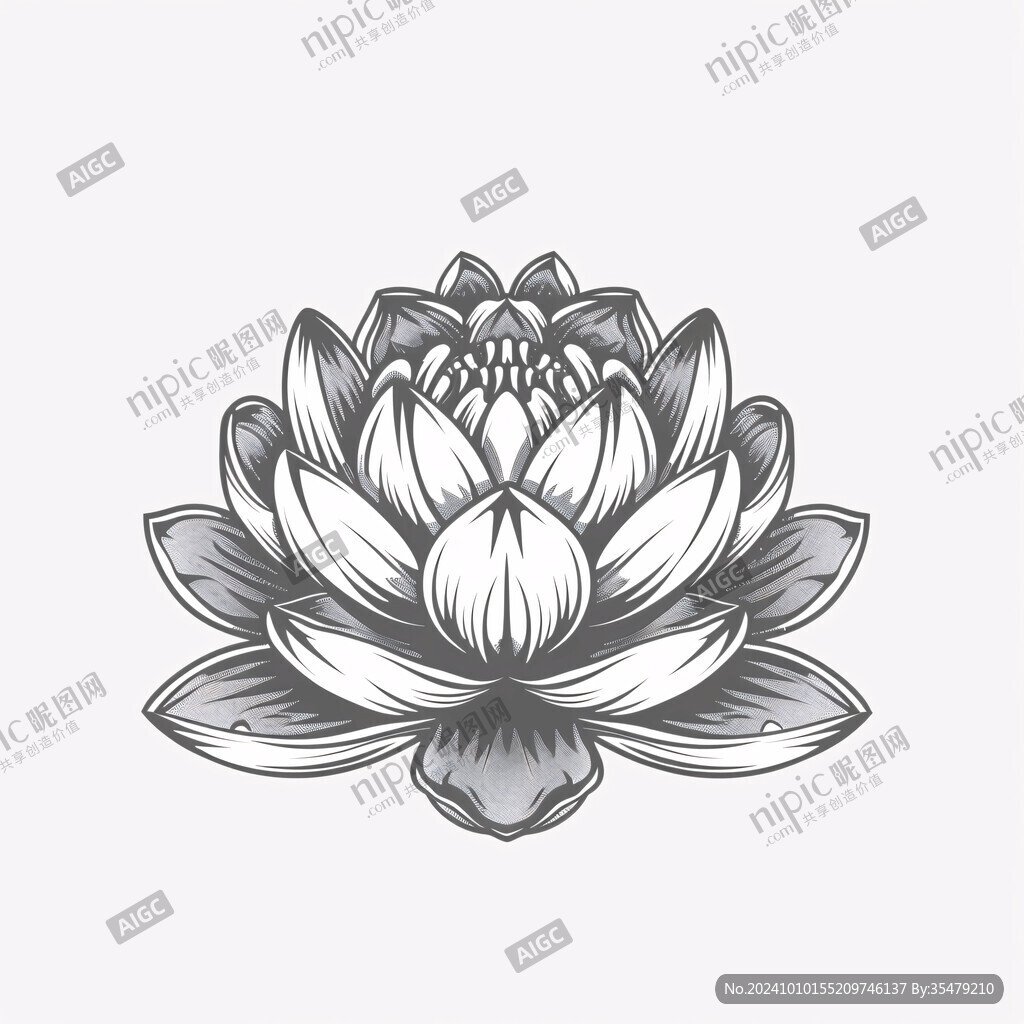 蓮花線條圖