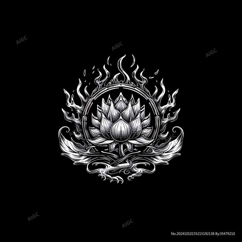 蓮花燙金素材