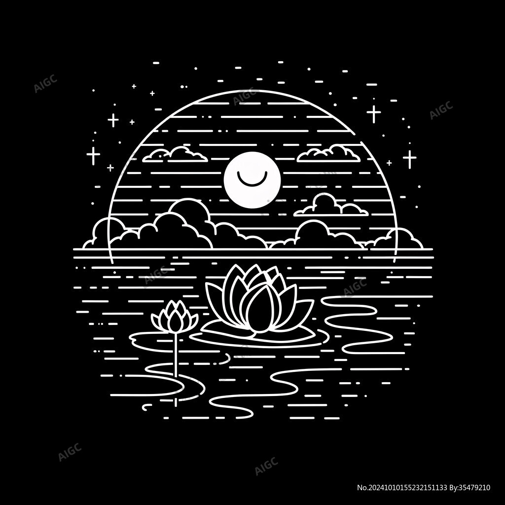 三潭印月插畫