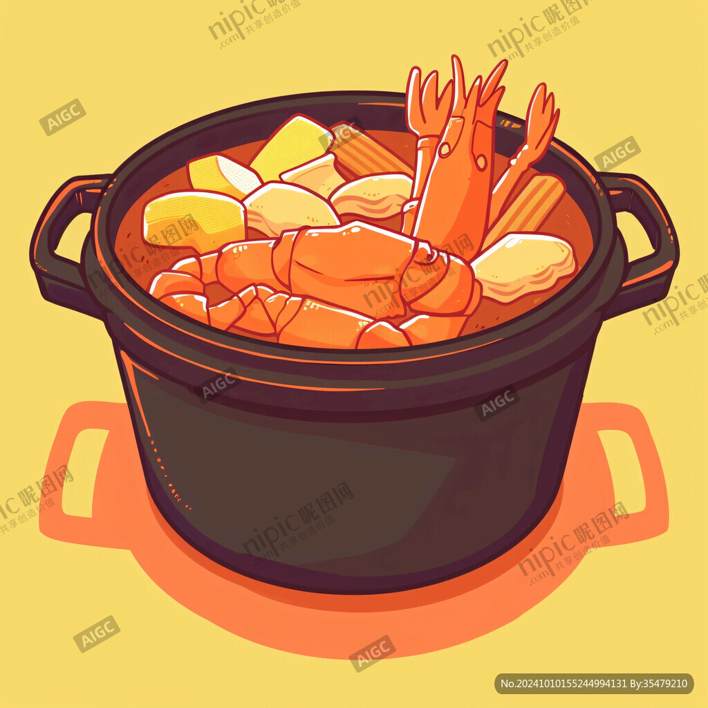 插畫海鮮鍋