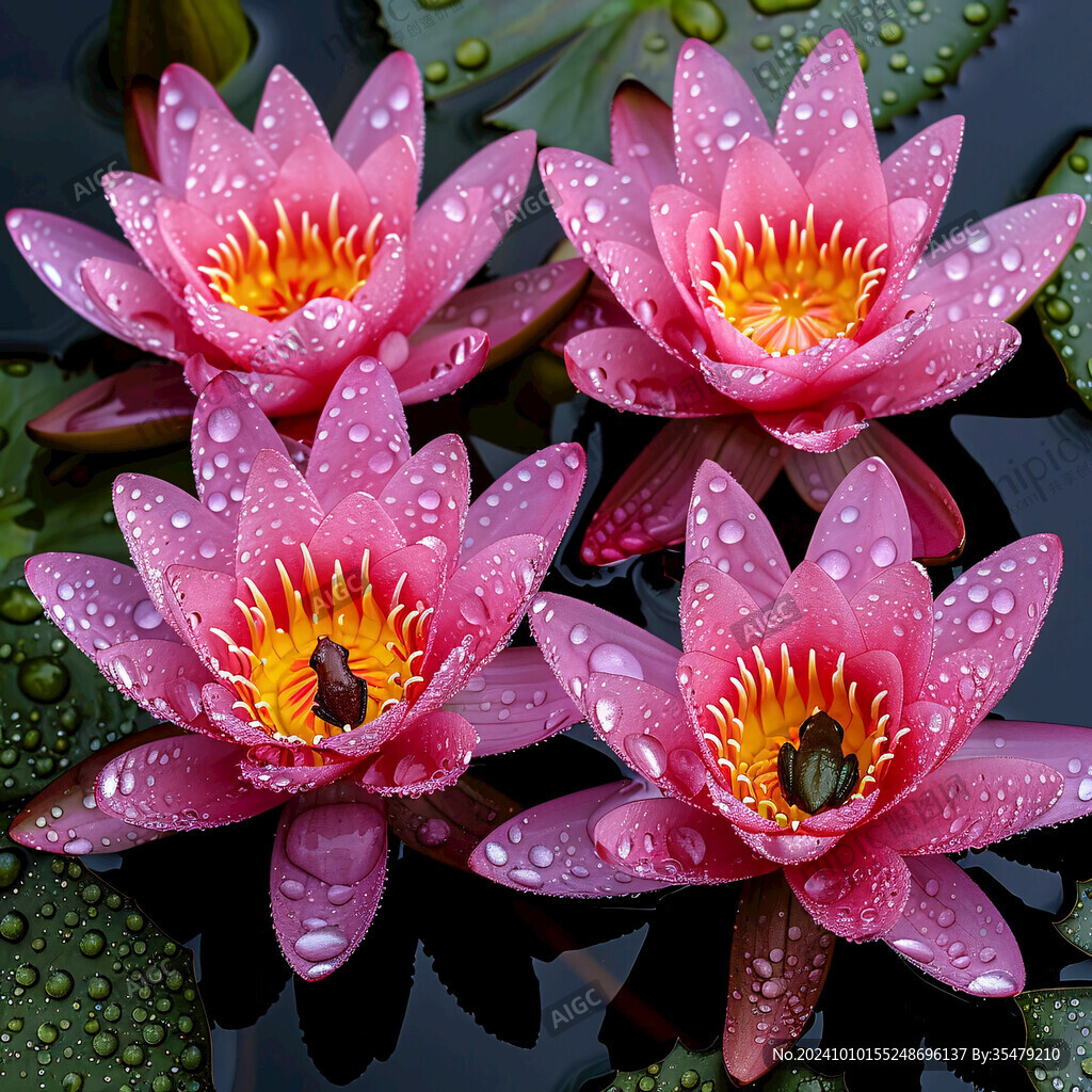 二朵盛開(kāi)睡蓮