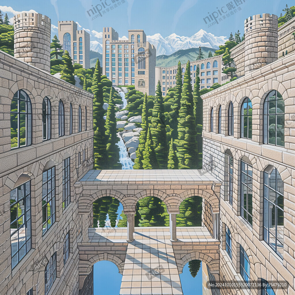 校園場景插畫