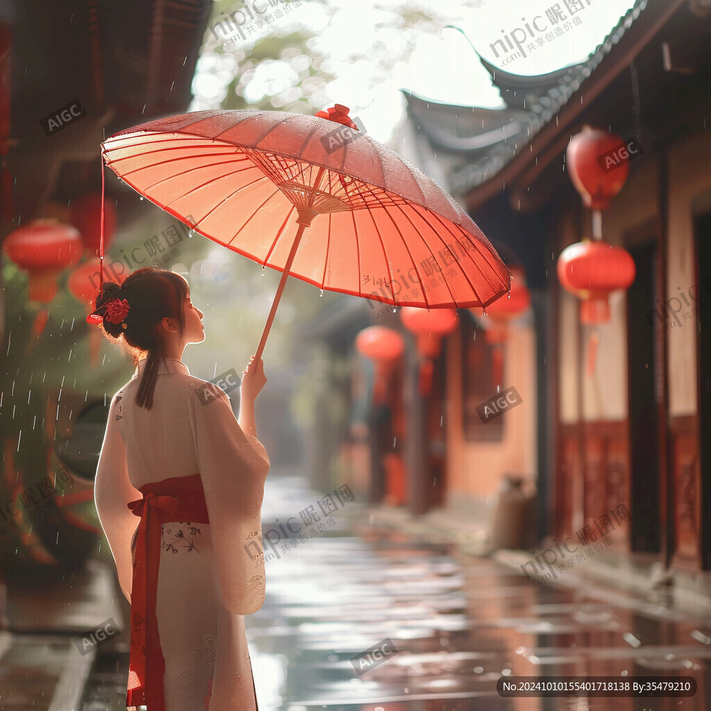 油紙傘少婦