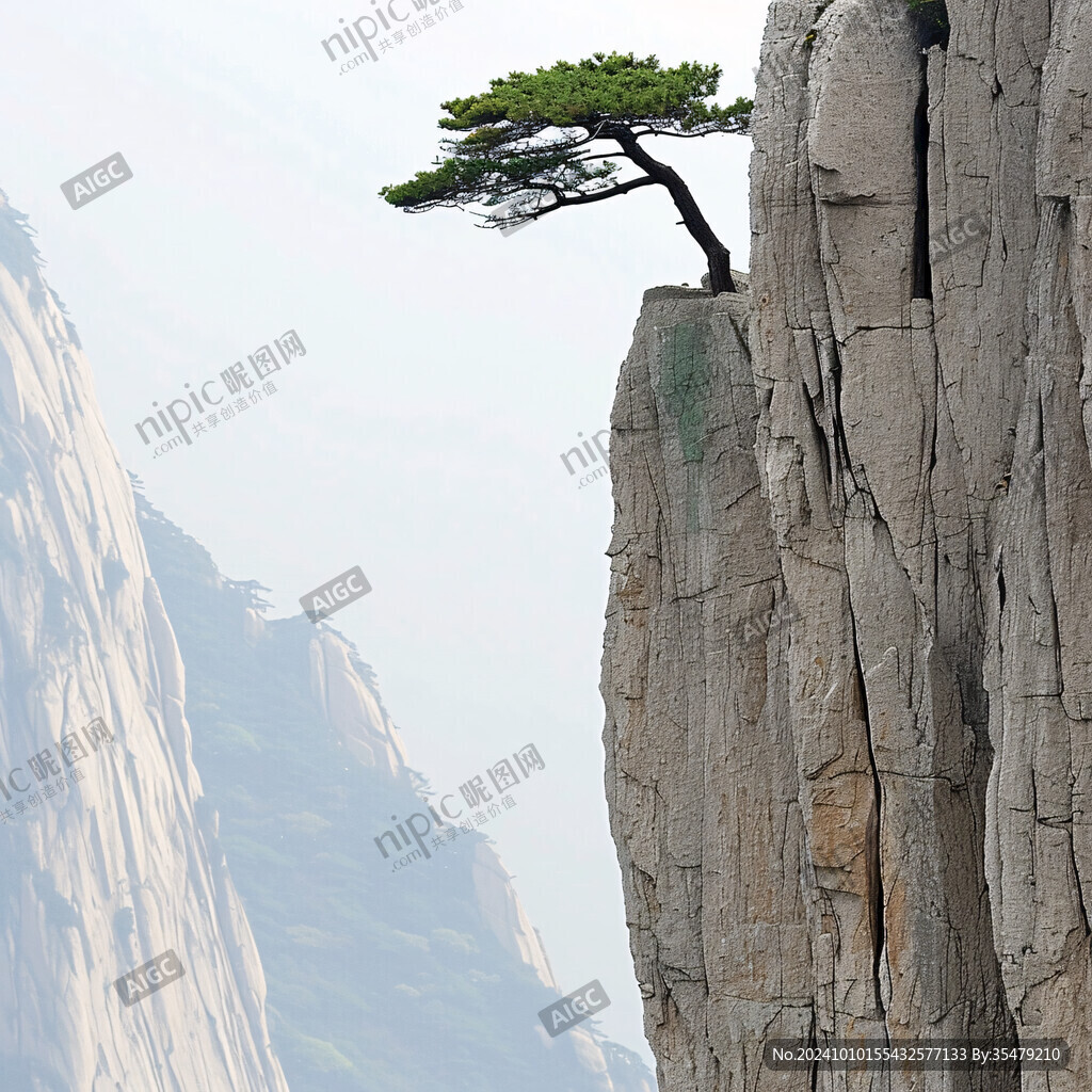 絕壁上的松樹